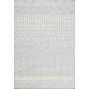 SAFAVIEH Area Rug 8×10 – Tulum Collection – Large – Ivory & Black, Moroccan Boho Distressed Design, Non-Shedding & Easy Cleaning, Ideal for Living Room, Bedroom, Office, Dining Space (TUL229B)(Light Grey/Ivory)