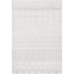 SAFAVIEH Area Rug 8×10 – Tulum Collection – Large – Ivory & Black, Moroccan Boho Distressed Design, Non-Shedding & Easy Cleaning, Ideal for Living Room, Bedroom, Office, Dining Space (TUL229B)(Ivory/Light Grey)