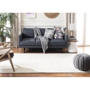 SAFAVIEH Area Rug 8×10 – Tulum Collection – Large – Ivory & Black, Moroccan Boho Distressed Design, Non-Shedding & Easy Cleaning, Ideal for Living Room, Bedroom, Office, Dining Space (TUL229B)(Ivory/Grey)
