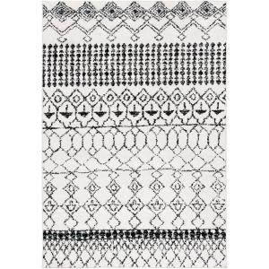 SAFAVIEH Area Rug 8×10 – Tulum Collection – Large – Ivory & Black, Moroccan Boho Distressed Design, Non-Shedding & Easy Cleaning, Ideal for Living Room, Bedroom, Office, Dining Space (TUL229B)(Ivory/Black)