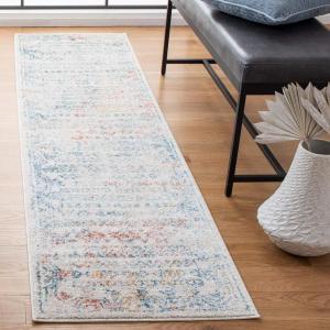SAFAVIEH Area Rug 8×10 – Tulum Collection – Large – Ivory & Grey, Moroccan Boho Distressed Design, Non-Shedding & Easy to Clean, Ideal for Living Room, Bedroom, Dining Space (TUL271A)(Ivory/Rust)