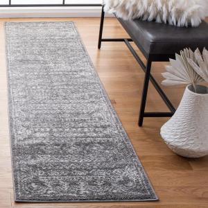 SAFAVIEH Area Rug 8×10 – Tulum Collection – Large – Ivory & Grey, Moroccan Boho Distressed Design, Non-Shedding & Easy to Clean, Ideal for Living Room, Bedroom, Dining Space (TUL271A)(Dark Grey/Ivory)