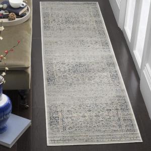 SAFAVIEH Area Rug 8×10 – Vintage Collection – Large – Warm Beige, Viscose, Distressed Design, Slip Resistant, Ideal for Living Room, Bedroom, Office, Dining Space (VTG113-660)(Light Blue)