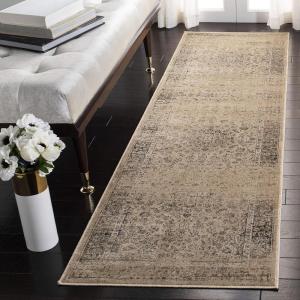 SAFAVIEH Area Rug 8×10 – Vintage Collection – Large – Warm Beige, Viscose, Distressed Design, Slip Resistant, Ideal for Living Room, Bedroom, Office, Dining Space (VTG113-660)(Warm Beige)