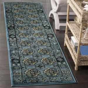 SAFAVIEH Area Rug 8×10 – Vintage Hamadan Collection – Large – Blue & Multi, Oriental Traditional Persian Design, Non-Shedding & Easy Cleaning, Ideal for Living Room, Bedroom, Dining Space (VTH212D)(Blue/Multi)