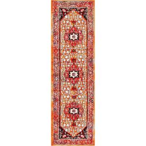 SAFAVIEH Area Rug 8×10 – Vintage Hamadan Collection – Large – Red & Orange, Traditional Oriental Medallion Design, Non-Shedding & Easy Cleaning, Ideal for Living Room, Bedroom, Dining Space (VTH259P)(Red/Orange)