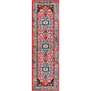 SAFAVIEH Area Rug 8×10 – Vintage Hamadan Collection – Large – Red & Orange, Traditional Oriental Medallion Design, Non-Shedding & Easy Cleaning, Ideal for Living Room, Bedroom, Dining Space (VTH259P)(Blue/Red)