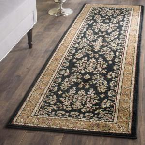 SAFAVIEH Area Rug 8×11 – Lyndhurst Collection – Large – Ivory & Rust, Traditional Oriental Design, Non-Shedding & Easy to Clean, Ideal for Living Room, Bedroom, Dining Space (LNH331R)(Black/Tan)