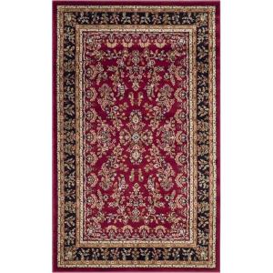 SAFAVIEH Area Rug 8×11 – Lyndhurst Collection – Large – Ivory & Rust, Traditional Oriental Design, Non-Shedding & Easy to Clean, Ideal for Living Room, Bedroom, Dining Space (LNH331R)(Red / Black)