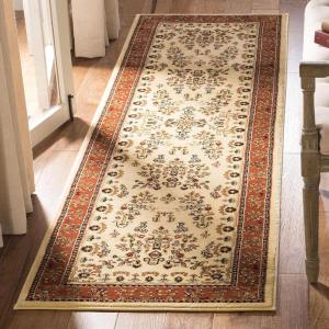 SAFAVIEH Area Rug 8×11 – Lyndhurst Collection – Large – Ivory & Rust, Traditional Oriental Design, Non-Shedding & Easy to Clean, Ideal for Living Room, Bedroom, Dining Space (LNH331R)(Ivory/Rust)