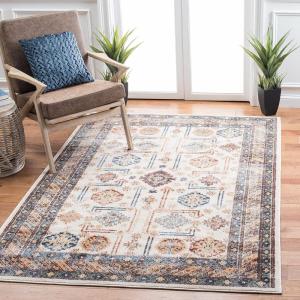 SAFAVIEH Bijar Collection Area Rug – 6’7″ x 9′, Royal & Ivory, Traditional Oriental Distressed Design, Non-Shedding & Easy Care, Ideal for High Traffic Areas in Living Room, Bedroom (BIJ653B)(Ivory/Brown)