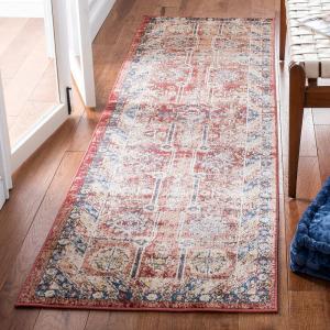 SAFAVIEH Bijar Collection Area Rug – 6’7″ x 9′, Royal & Ivory, Traditional Oriental Distressed Design, Non-Shedding & Easy Care, Ideal for High Traffic Areas in Living Room, Bedroom (BIJ653B)(Rust/Ivory)