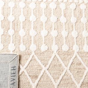 SAFAVIEH Blossom Collection Area Rug – 6′ Square, Beige & Ivory, Handmade Moroccan Wool, Ideal for High Traffic Areas in Living Room, Bedroom (BLM115B)(Beige/Ivory)