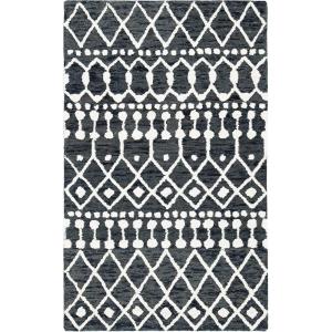 SAFAVIEH Blossom Collection Area Rug – 6′ Square, Beige & Ivory, Handmade Moroccan Wool, Ideal for High Traffic Areas in Living Room, Bedroom (BLM115B)(Black/Ivory)