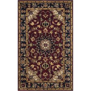 SAFAVIEH Classic Collection Area Rug – 8′ x 10′, Burgundy & Navy, Handmade Traditional Oriental Wool, Ideal for High Traffic Areas in Living Room, Bedroom (CL362A)(Burgundy/Navy)