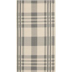 SAFAVIEH Courtyard Collection 9′ x 12′ Green/Beige CY6201 Plaid Indoor/-Outdoor Waterproof Easy-Cleaning Patio Backyard Mudroom Area-Rug(Grey/Bone)