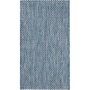 SAFAVIEH Courtyard Collection Area Rug – 8′ x 10′, Natural & Cream, Non-Shedding & Easy Care, Indoor/Outdoor & Washable-Ideal for Patio, Backyard, Mudroom (CY8521-03012)(Navy/Grey)