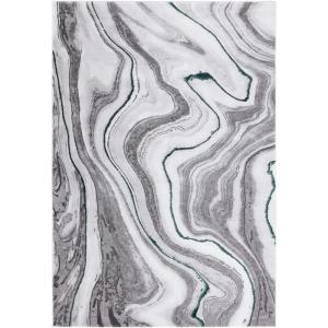 SAFAVIEH Craft Collection Area Rug – 8′ x 10′, Grey & Gold, Modern Abstract Design, Non-Shedding & Easy Care, Ideal for High Traffic Areas in Living Room, Bedroom (CFT819F)(Grey/Green)