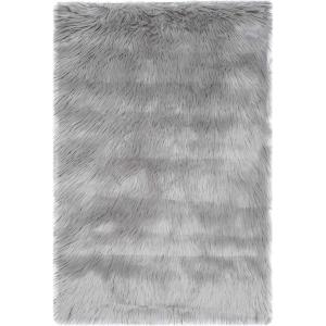 SAFAVIEH Faux Sheep Skin Collection 3′ x 5′ Ivory FSS235A Silken Glam 2.35-inch Thick Area Rug(Grey)