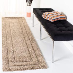 SAFAVIEH Florida Shag Collection Area Rug – 5’3″ x 7’6″, Creme & Creme, Border Design, Non-Shedding & Easy Care, 1.2-inch Thick Ideal for High Traffic Areas in Living Room, Bedroom (SG454-1111)(Beige)