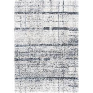 SAFAVIEH Fontana Shag Collection Area Rug – 5’3″ x 7’6″, Ivory & Grey, Modern Design, Non-Shedding & Easy Care, 2-inch Thick Ideal for High Traffic Areas in Living Room, Bedroom (FNT855A)(Ivory/Grey)