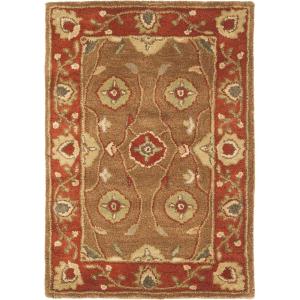 SAFAVIEH Heritage Collection Area Rug – 5′ x 8′, Beige & Rust, Handmade Traditional Oriental Wool, Ideal for High Traffic Areas in Living Room, Bedroom (HG963A)(Beige/Rust)