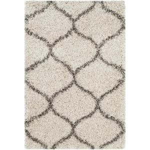 SAFAVIEH Hudson Shag Collection Area Rug – 5’3″ x 7’6″, Grey & Ivory, Moroccan Trellis Design, Non-Shedding & Easy Care, 2-inch Thick Ideal for High Traffic Areas in Living Room, Bedroom (SGH280B)(Navy/Ivory)