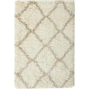SAFAVIEH Hudson Shag Collection Area Rug – 8′ x 10′, Slate Blue & Ivory, Moroccan Trellis Design, Non-Shedding & Easy Care, 2-inch Thick Ideal for High Traffic Areas in Living Room, Bedroom (SGH283L)(Ivory/Beige)