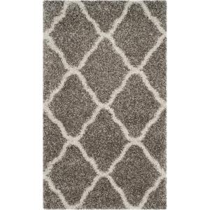 SAFAVIEH Hudson Shag Collection Area Rug – 8′ x 10′, Slate Blue & Ivory, Moroccan Trellis Design, Non-Shedding & Easy Care, 2-inch Thick Ideal for High Traffic Areas in Living Room, Bedroom (SGH283L)(Grey/Ivory)