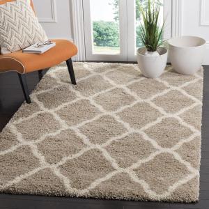 SAFAVIEH Hudson Shag Collection Area Rug – 8′ x 10′, Slate Blue & Ivory, Moroccan Trellis Design, Non-Shedding & Easy Care, 2-inch Thick Ideal for High Traffic Areas in Living Room, Bedroom (SGH283L)(Beige / Ivory)