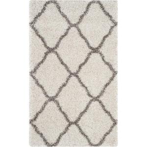 SAFAVIEH Hudson Shag Collection Area Rug – 8′ x 10′, Slate Blue & Ivory, Moroccan Trellis Design, Non-Shedding & Easy Care, 2-inch Thick Ideal for High Traffic Areas in Living Room, Bedroom (SGH283L)(Ivory/Grey)