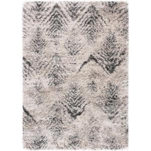 SAFAVIEH Iceland Shag Collection Accent Rug – 4′ x 6′, Cream & Grey, Modern Design, Non-Shedding & Easy Care, 2.5-inch Thick Ideal for High Traffic Areas in Entryway, Living Room, Bedroom (ISG514A)(Cream/Grey)