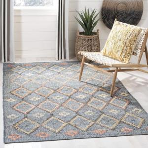 SAFAVIEH Kilim Collection Area Rug – 5′ x 8′, Charcoal & Gold, Charcoal and Gold Wool Design, Ideal for High Traffic Areas in Living Room, Bedroom (KLM753F)(Charcoal/Gold)