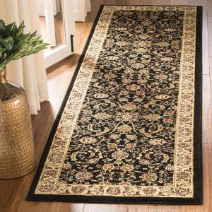 SAFAVIEH Lyndhurst Collection Area Rug – 5’3″ x 7’6″, Sage & Ivory, Traditional Oriental Design, Non-Shedding & Easy Care, Ideal for High Traffic Areas in Living Room, Bedroom (LNH219B)(Black/Ivory)