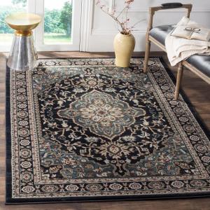 SAFAVIEH Lyndhurst Collection Area Rug – 8′ x 10′, Cream & Beige, Traditional Oriental Design, Non-Shedding & Easy Care, Ideal for High Traffic Areas in Living Room, Bedroom (LNH338B)(Anthracite/Teal)