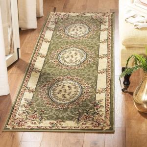 SAFAVIEH Lyndhurst Collection Area Rug – 8′ x 11′, Red & Ivory, Traditional European Medallion Design, Non-Shedding & Easy Care, Ideal for High Traffic Areas in Living Room, Bedroom (LNH328C)(Sage/Ivory)