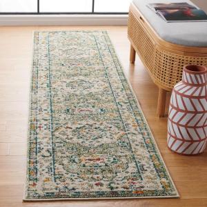 SAFAVIEH Madison Collection Area Rug – 5’3″ x 7’6″, Orange & Ivory, Boho Chic Medallion Distressed Design, Non-Shedding & Easy Care, Ideal for High Traffic Areas in Living Room, Bedroom (MAD468P)(Sage/Ivory)