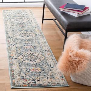 SAFAVIEH Madison Collection Area Rug – 5’3″ x 7’6″, Orange & Ivory, Boho Chic Medallion Distressed Design, Non-Shedding & Easy Care, Ideal for High Traffic Areas in Living Room, Bedroom (MAD468P)(Grey/Ivory)