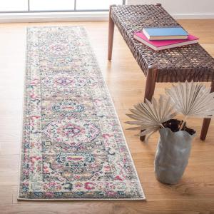 SAFAVIEH Madison Collection Area Rug – 5’3″ x 7’6″, Orange & Ivory, Boho Chic Medallion Distressed Design, Non-Shedding & Easy Care, Ideal for High Traffic Areas in Living Room, Bedroom (MAD468P)(Taupe/Ivory)