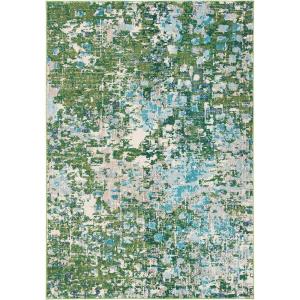 SAFAVIEH Madison Collection Area Rug – 6′ x 9′, Grey & Red, Boho Abstract Distressed Design, Non-Shedding & Easy Care, Ideal for High Traffic Areas in Living Room, Bedroom (MAD425R)(Green/Turquoise)