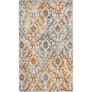 SAFAVIEH Madison Collection Area Rug – 6’7″ x 9’2″, Cream & Orange, Boho Chic Distressed Design, Non-Shedding & Easy Care, Ideal for High Traffic Areas in Living Room, Bedroom (MAD608K)(Cream/Orange)
