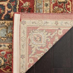 SAFAVIEH Mahal Collection Area Rug – 8′ x 10′, Natural & Navy, Traditional Oriental Design, Non-Shedding & Easy Care, Ideal for High Traffic Areas in Living Room, Bedroom (MAH625B)(Red)