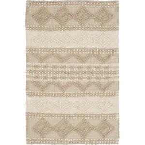 SAFAVIEH Natura Collection Accent Rug – 4′ x 6′, Grey & Ivory, Handmade Moroccan Boho Tribal Wool & Cotton, Ideal for High Traffic Areas in Entryway, Living Room, Bedroom (NAT102A)(Beige/Ivory)