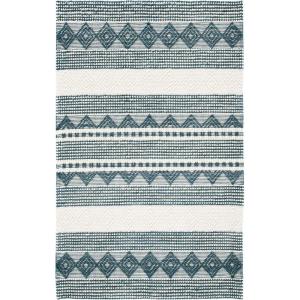 SAFAVIEH Natura Collection Accent Rug – 4′ x 6′, Grey & Ivory, Handmade Moroccan Boho Tribal Wool & Cotton, Ideal for High Traffic Areas in Entryway, Living Room, Bedroom (NAT102A)(Dark Green/Ivory)