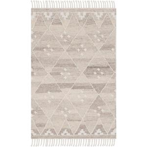 SAFAVIEH Natural Kilim Collection Area Rug – 5′ x 8′, Natural & Ivory, Handmade Moroccan Boho Tribal Wool & Viscose, Ideal for High Traffic Areas in Living Room, Bedroom (NKM316B)(Natural/Ivory)