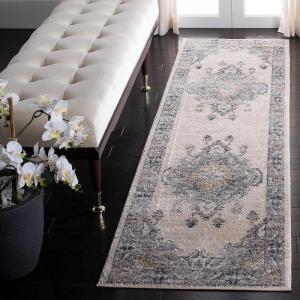 SAFAVIEH Oregon Collection Area Rug – 8′ x 10′, Beige & Grey, Oriental Distressed Design, Non-Shedding & Easy Care, Ideal for High Traffic Areas in Living Room, Bedroom (ORE898B)(Beige/Grey)