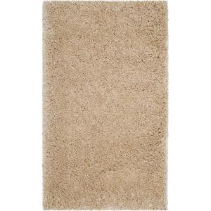 SAFAVIEH Polar Shag Collection Area Rug – 5’1″ x 7’6″, Light Turquoise, Solid Glam Design, Non-Shedding & Easy Care, 3-inch Thick Ideal for High Traffic Areas in Living Room, Bedroom (PSG800T)(Light Beige)