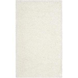 SAFAVIEH Polar Shag Collection Area Rug – 5’1″ x 7’6″, Light Turquoise, Solid Glam Design, Non-Shedding & Easy Care, 3-inch Thick Ideal for High Traffic Areas in Living Room, Bedroom (PSG800T)(White)