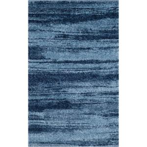 SAFAVIEH Retro Collection Area Rug – 8′ Square, Light Blue & Blue, Modern Abstract Design, Non-Shedding & Easy Care, Ideal for High Traffic Areas in Living Room, Bedroom (RET2693-6065)(Light Blue/Blue)