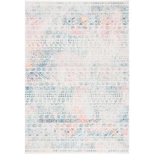 SAFAVIEH Tulum Collection Area Rug – 5’3″ x 7’6″, Dark Grey & Ivory, Moroccan Boho Distressed Design, Non-Shedding & Easy to Clean, Ideal for Living Room, Bedroom, Dining Space (TUL263F)(Ivory/Terracotta)